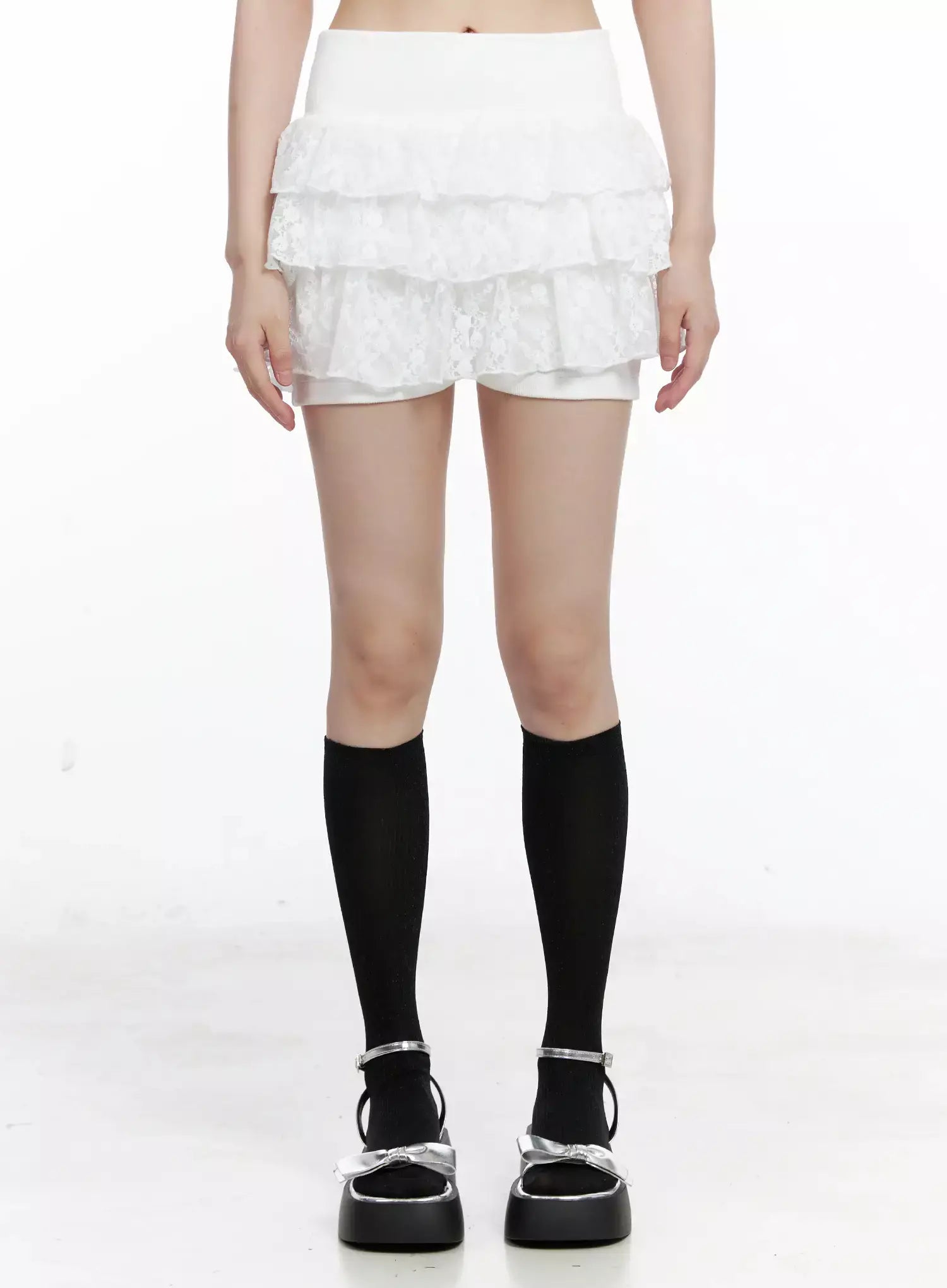 Lace Tiered Ruffle Skirt IL531